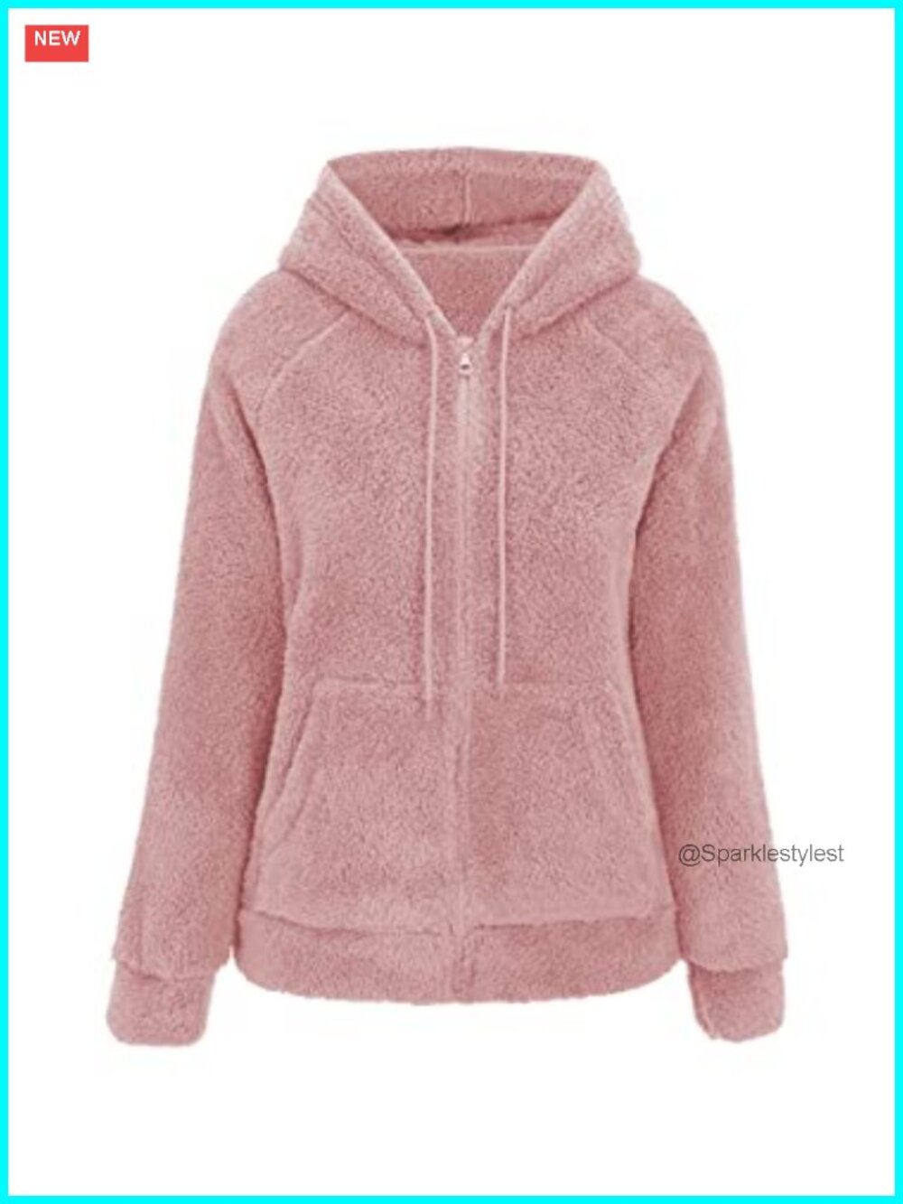 Women Sherpa Faux Fur Hooded Zip Jacket Fleece Soft Hoodie